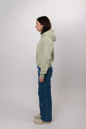 classic organic women's hoodie aqua gray