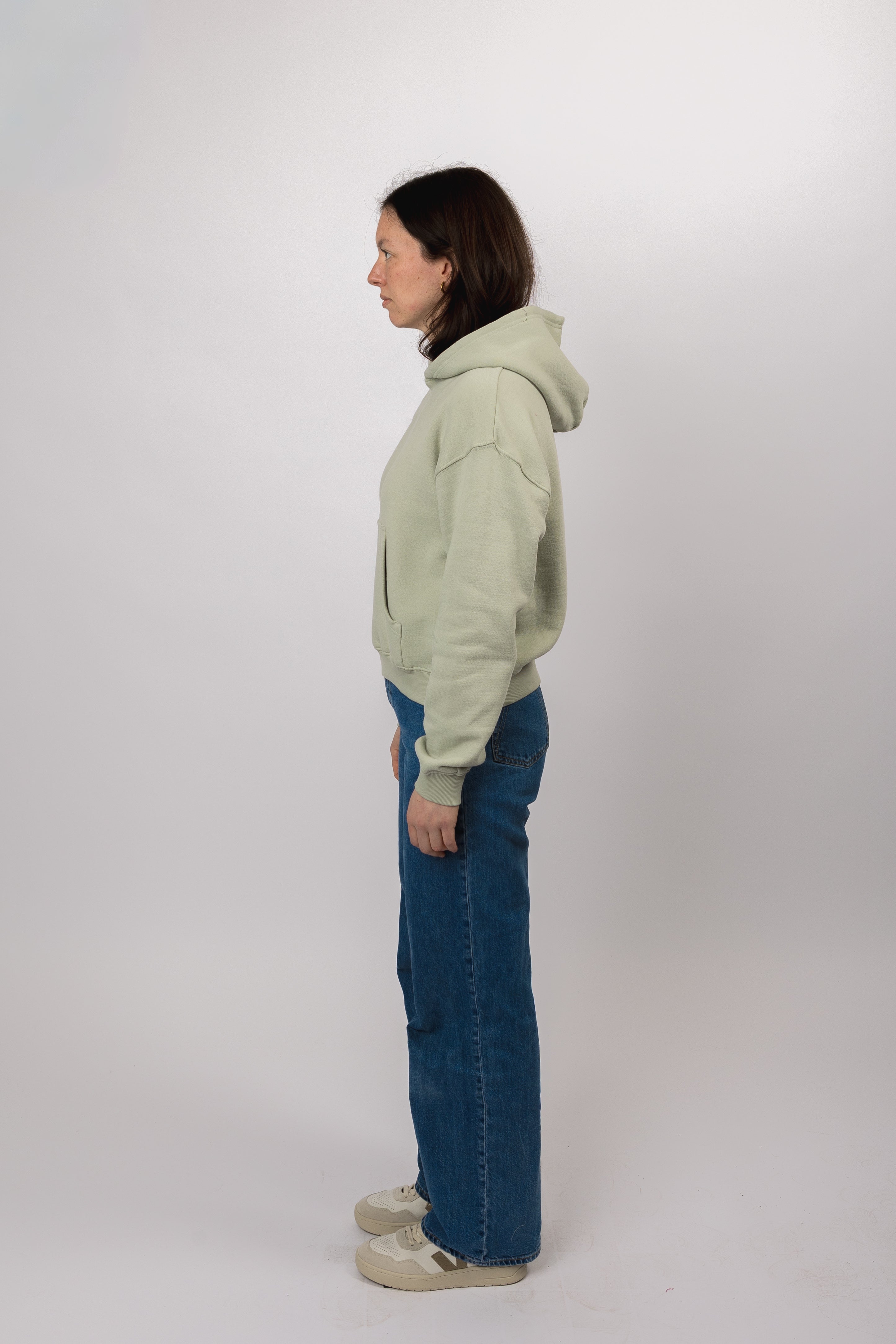 classic organic women's hoodie aqua gray