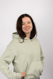 classic organic women's hoodie aqua gray