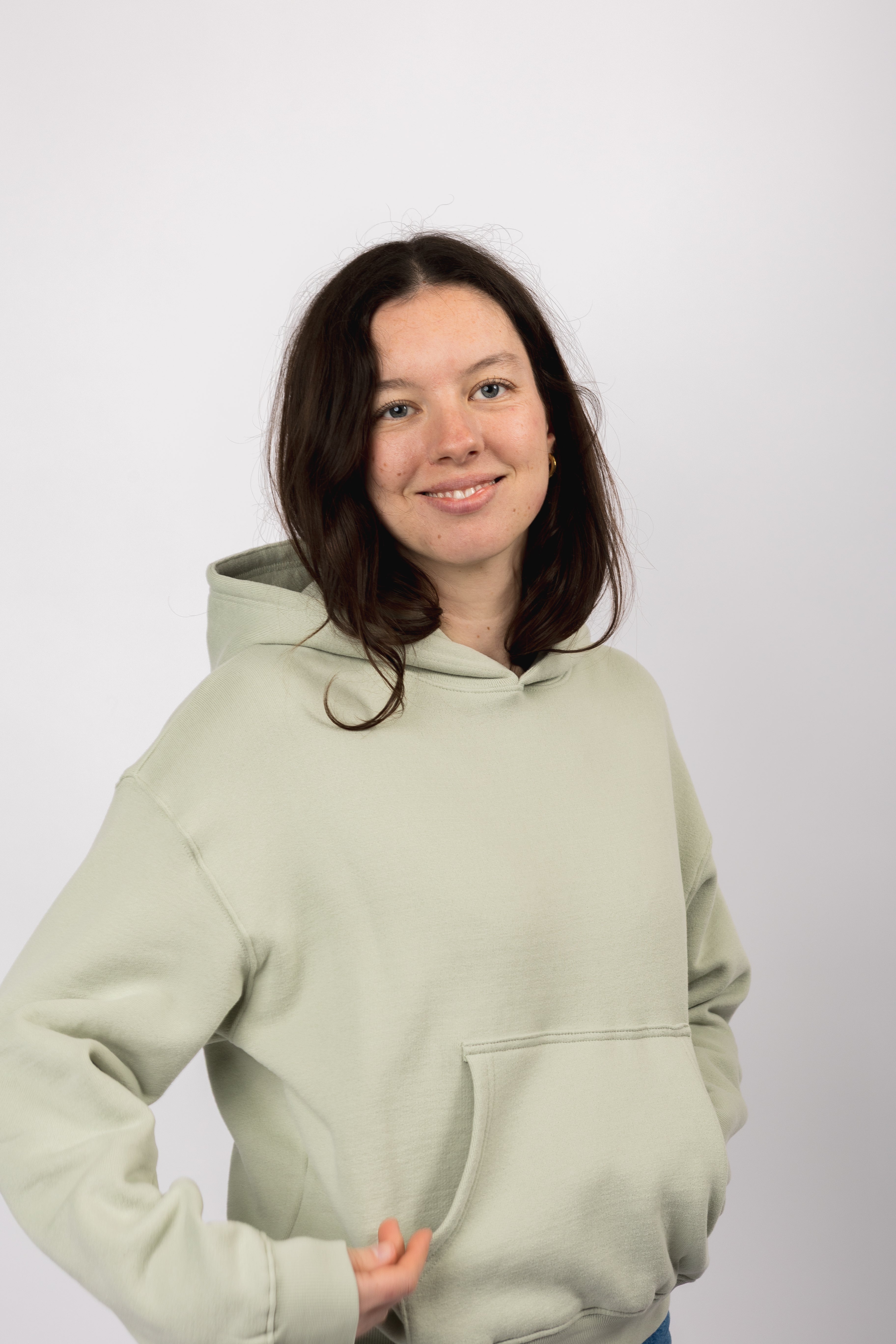 classic organic women's hoodie aqua gray