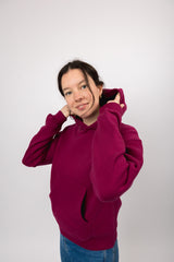 classic organic women's hoodie raspberry radiance