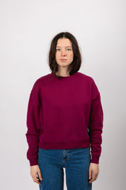 classic organic women's crew neck raspberry radiance
