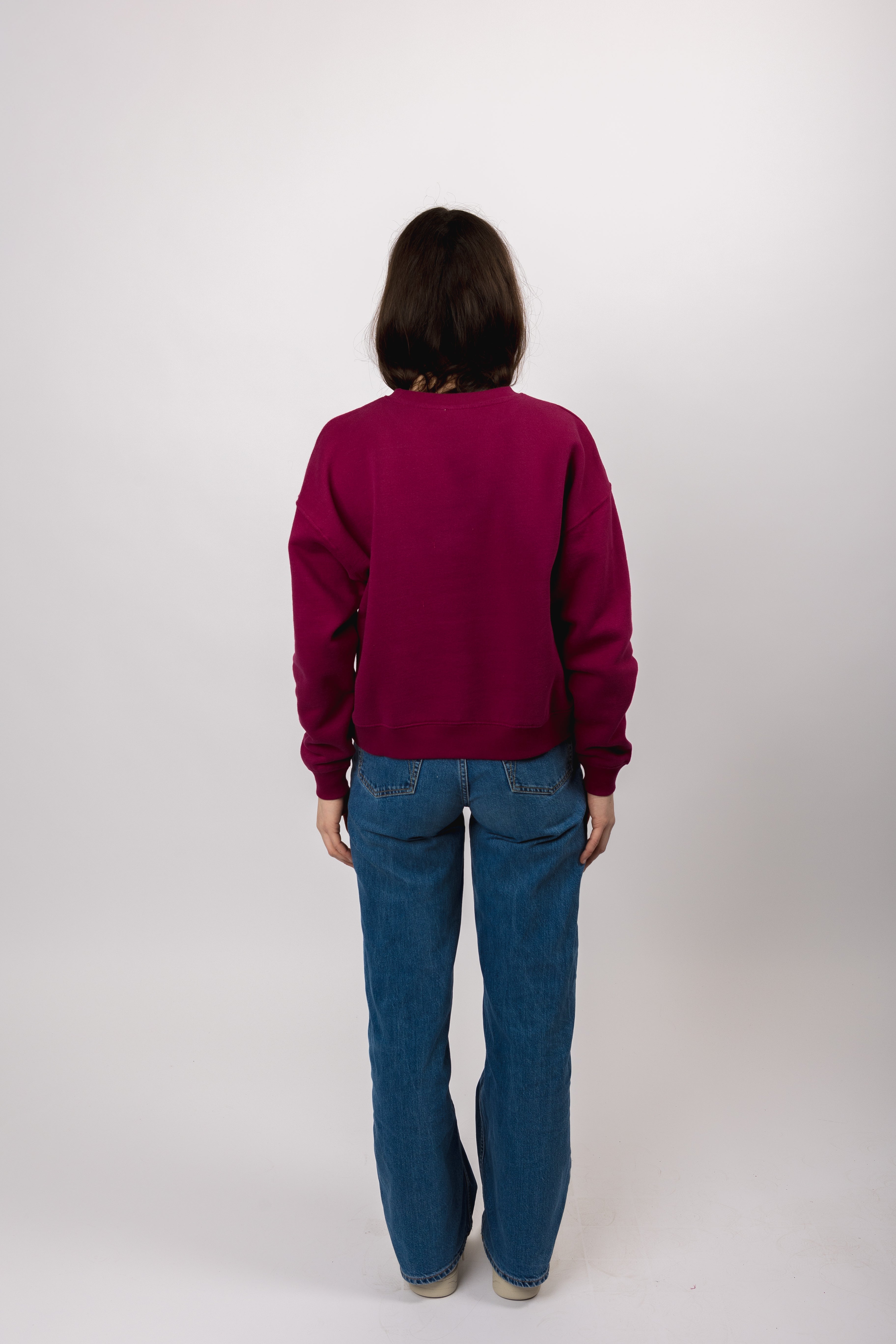 classic organic women's crew neck raspberry radiance