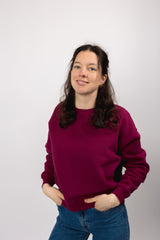 classic organic women's crew neck raspberry radiance