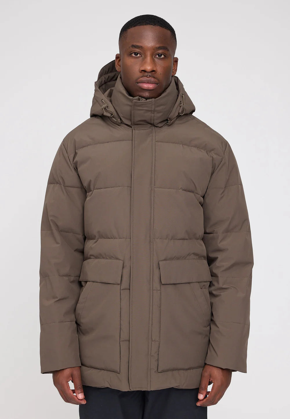 jacke utility puffer jacket olive brown