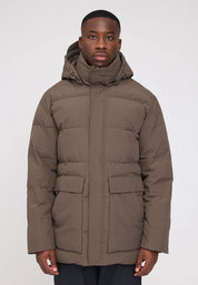 jacke utility puffer jacket olive brown