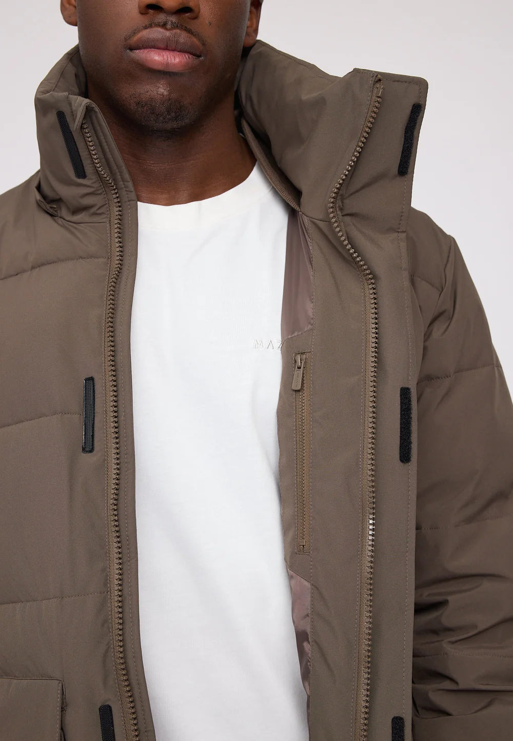 jacke utility puffer jacket olive brown