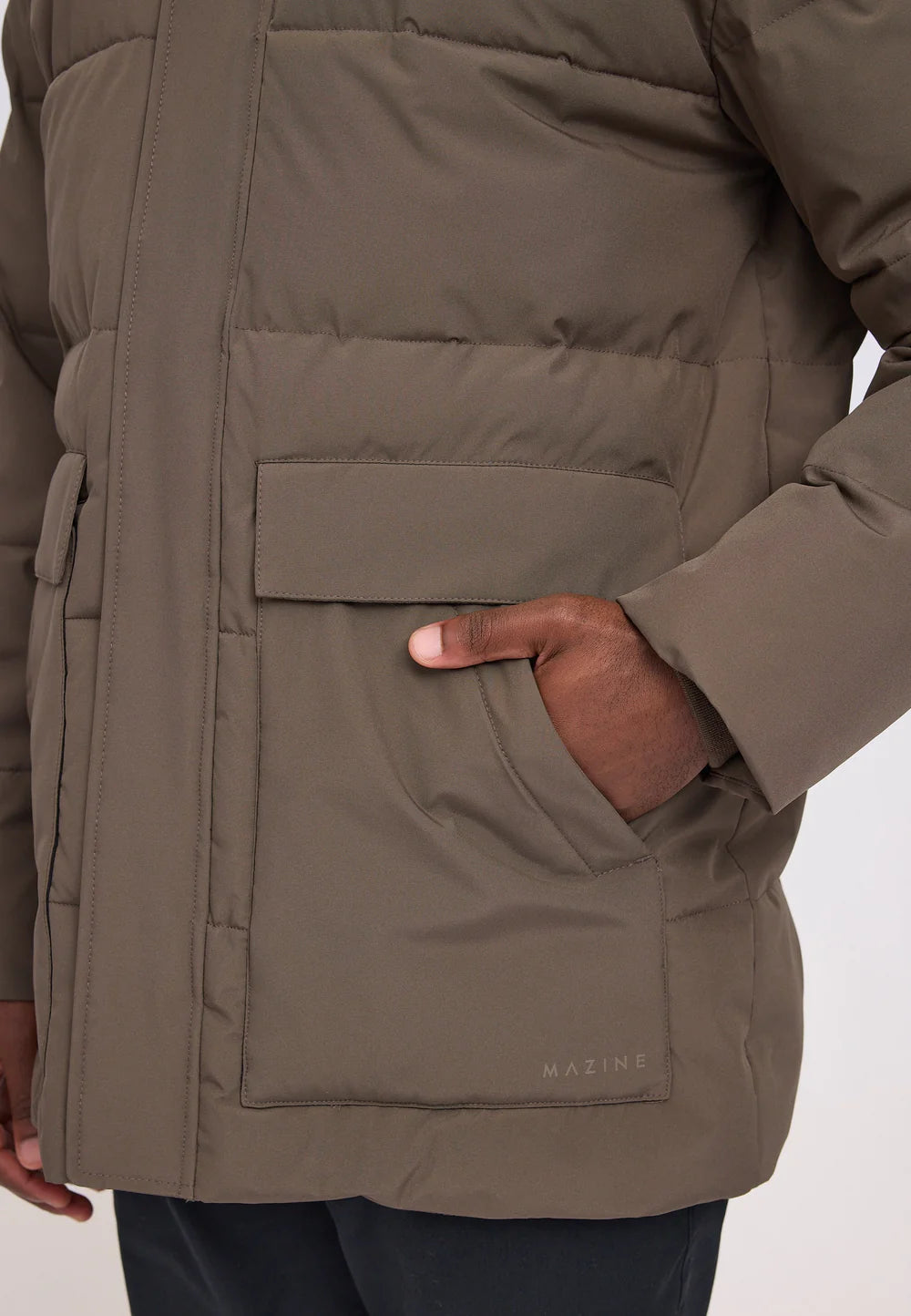 jacke utility puffer jacket olive brown