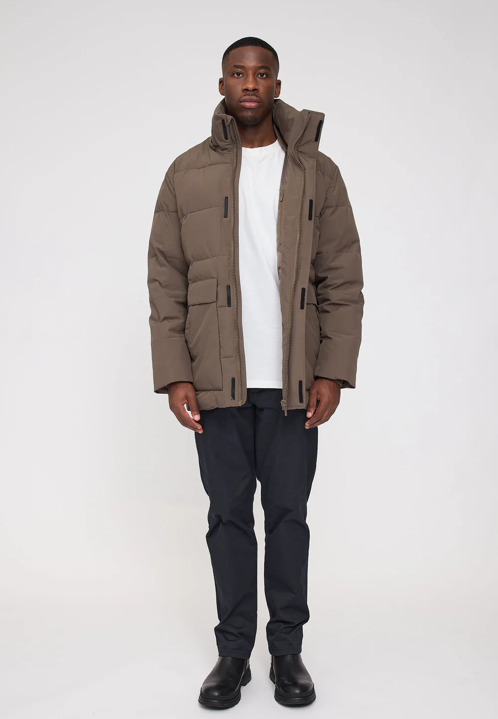 jacke utility puffer jacket olive brown