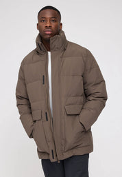 jacke utility puffer jacket olive brown