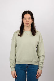 classic organic women's crew neck aqua gray