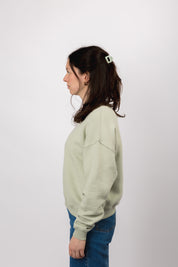 classic organic women's crew neck aqua gray