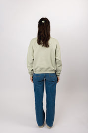 classic organic women's crew neck aqua gray