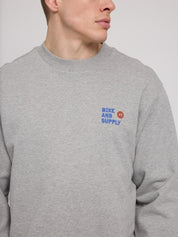 back print sweatshirt light grey melange/bike shop