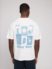 day off back print t-shirt offwhite/day off blue
