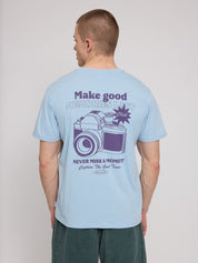 back print t-shirt ice blue/camera