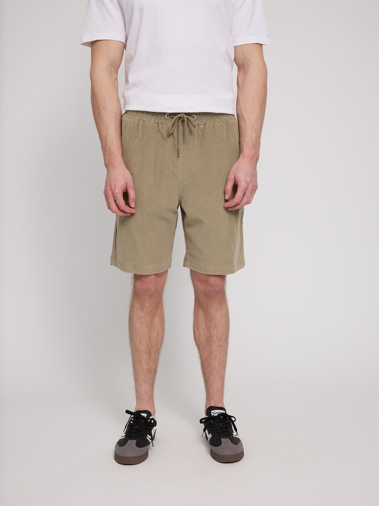 corduroy pull-on shorts light khaki