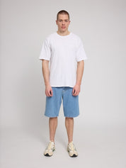 denim shorts light blue wash