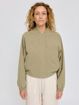 short cotton bomber sea green