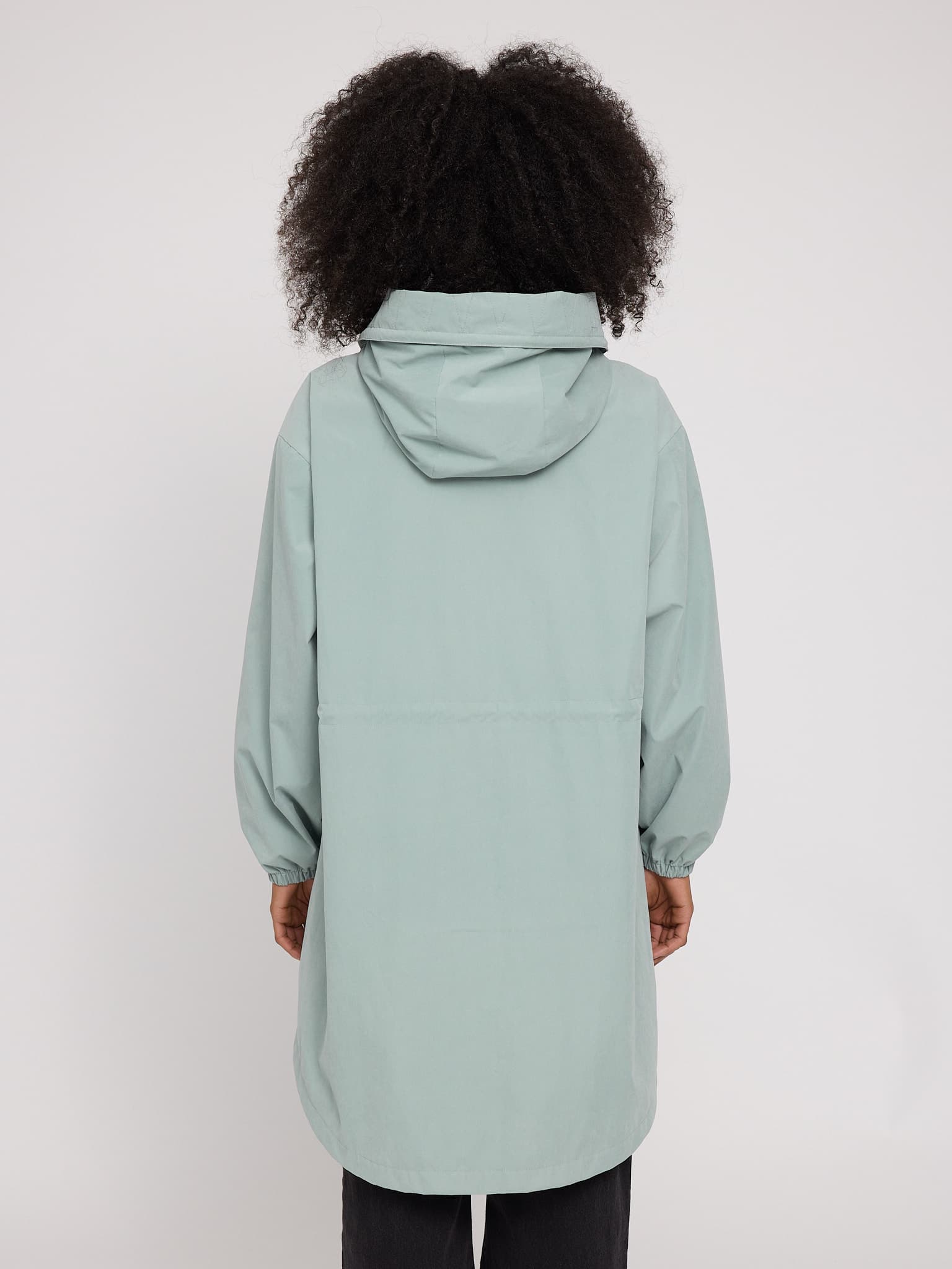 loose fit light parka pale aqua