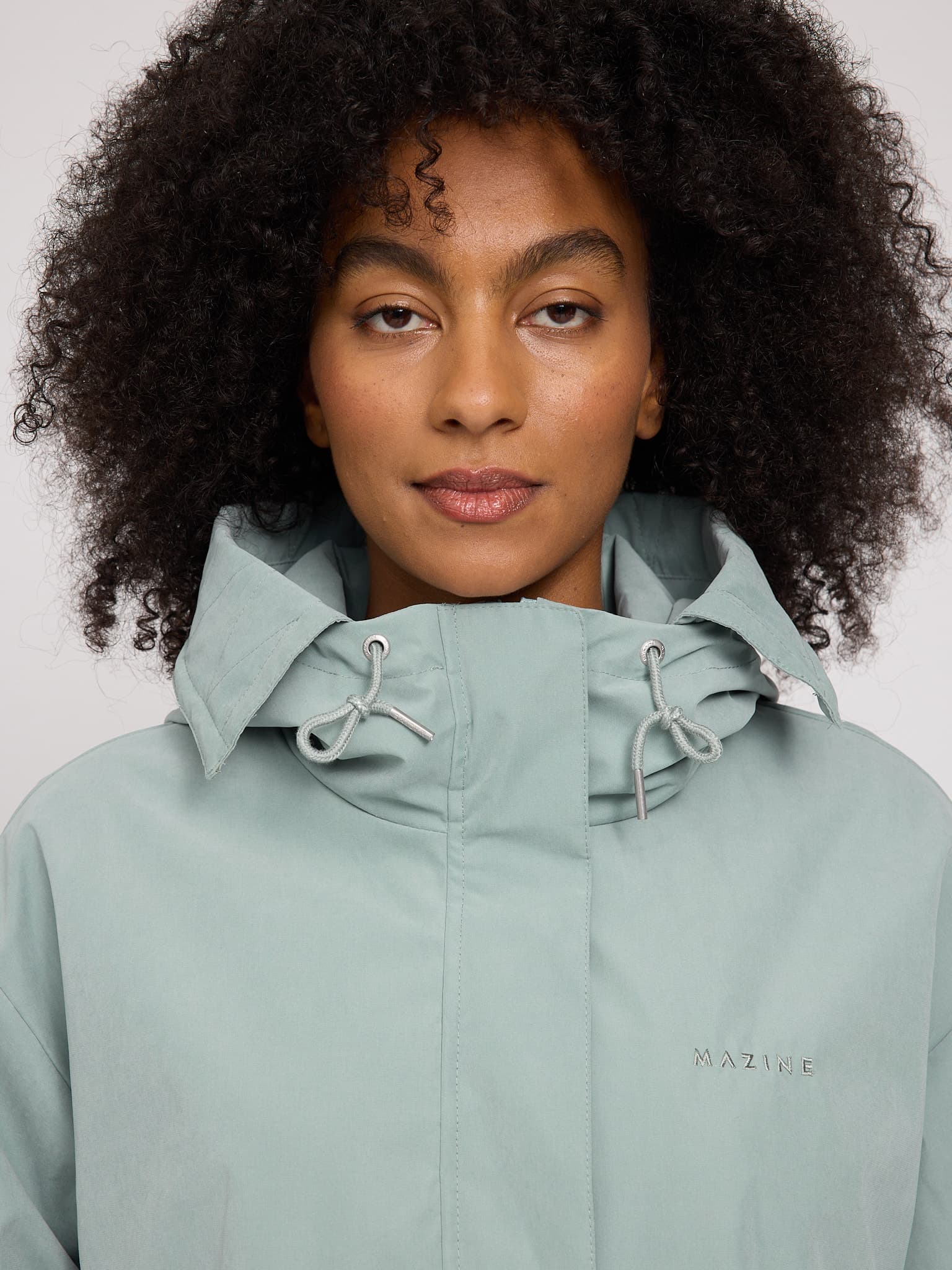 loose fit light parka pale aqua