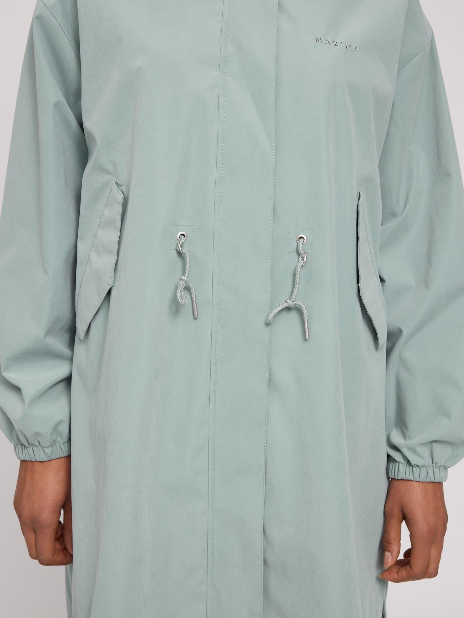 loose fit light parka pale aqua