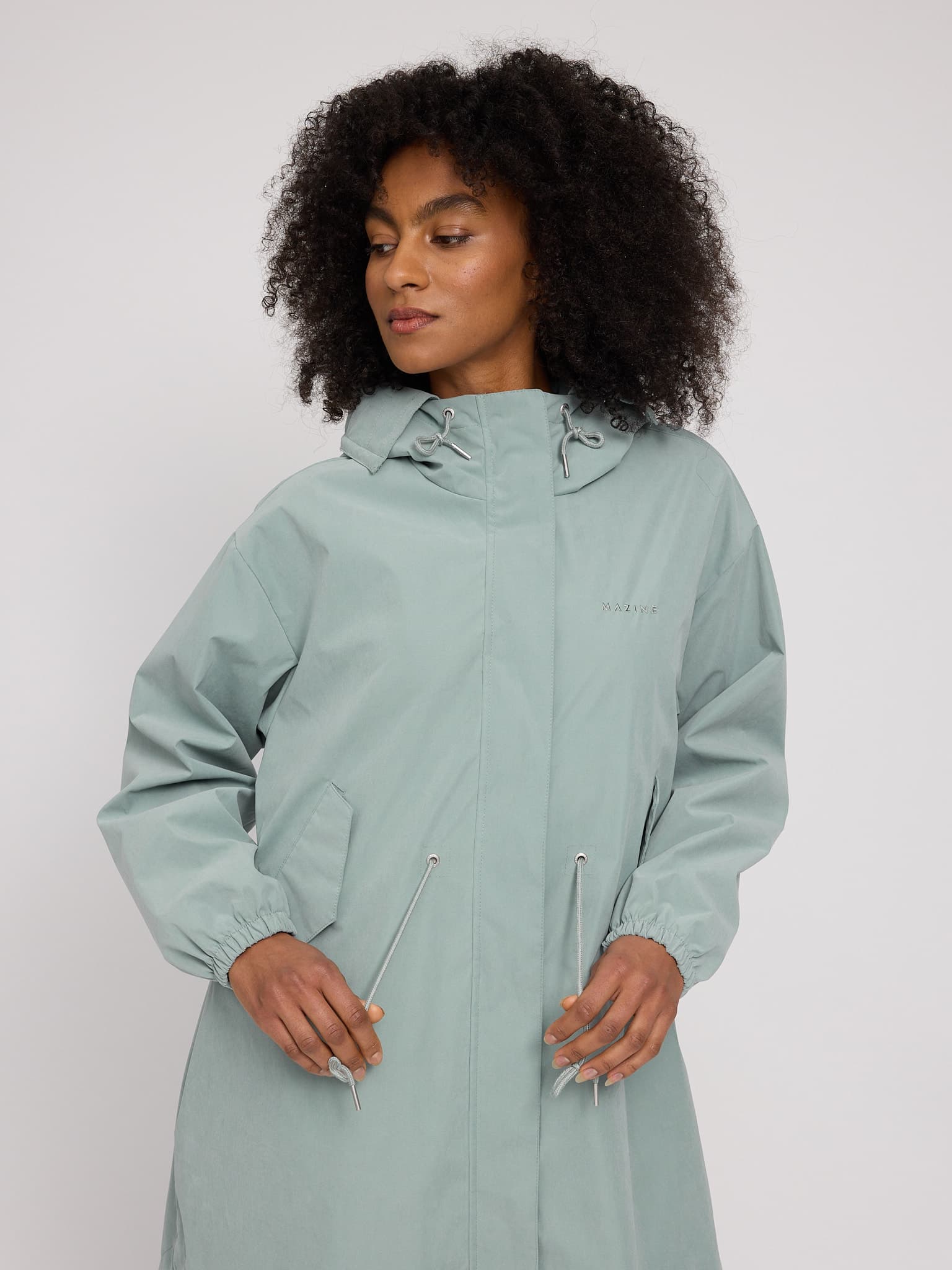loose fit light parka pale aqua