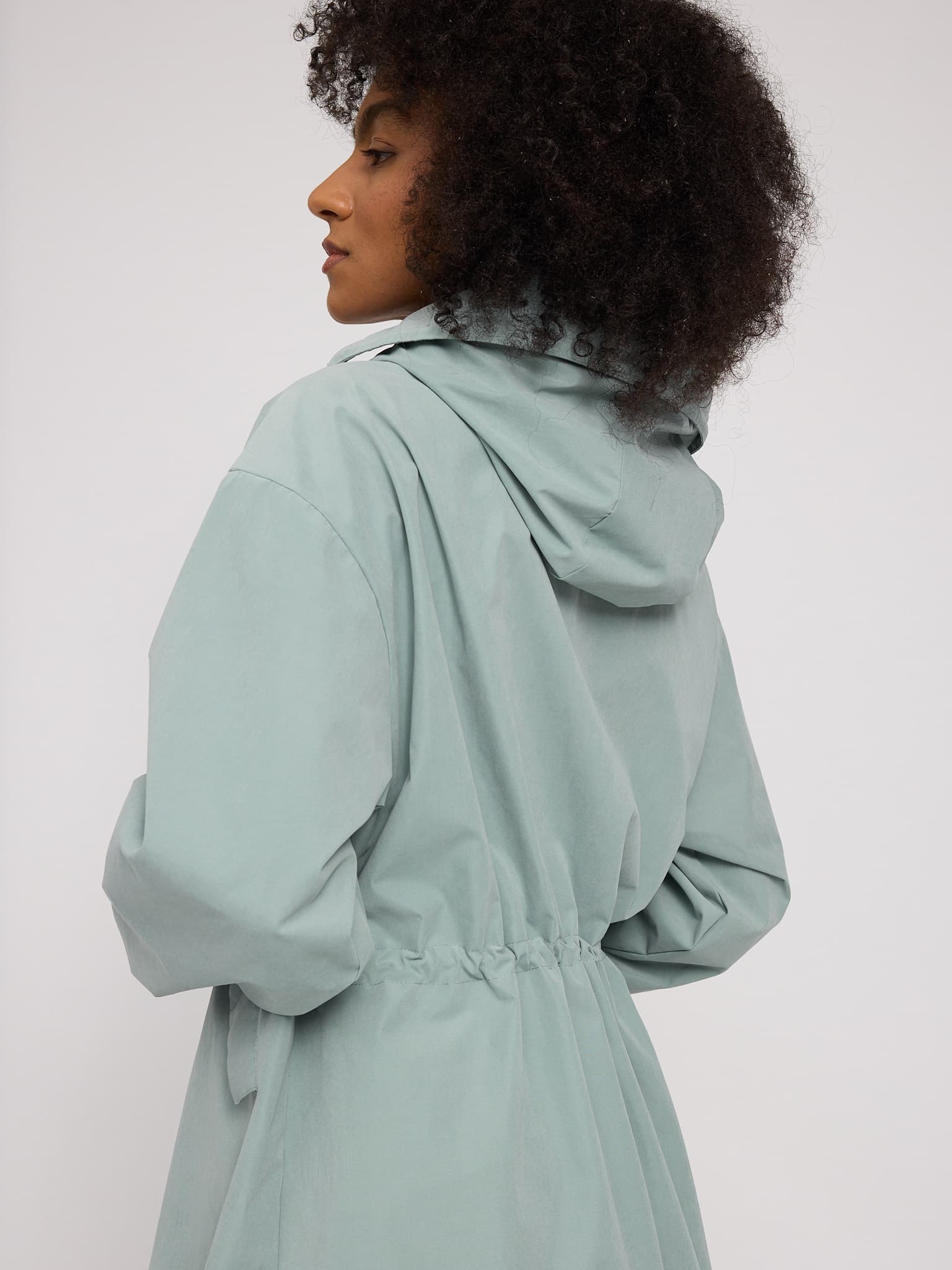 loose fit light parka pale aqua