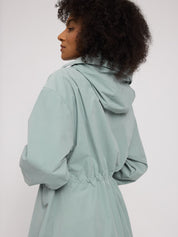 loose fit light parka pale aqua