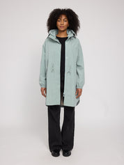 loose fit light parka pale aqua