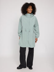 loose fit light parka pale aqua