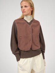 belva fleece vest french roast