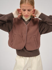 belva fleece vest french roast