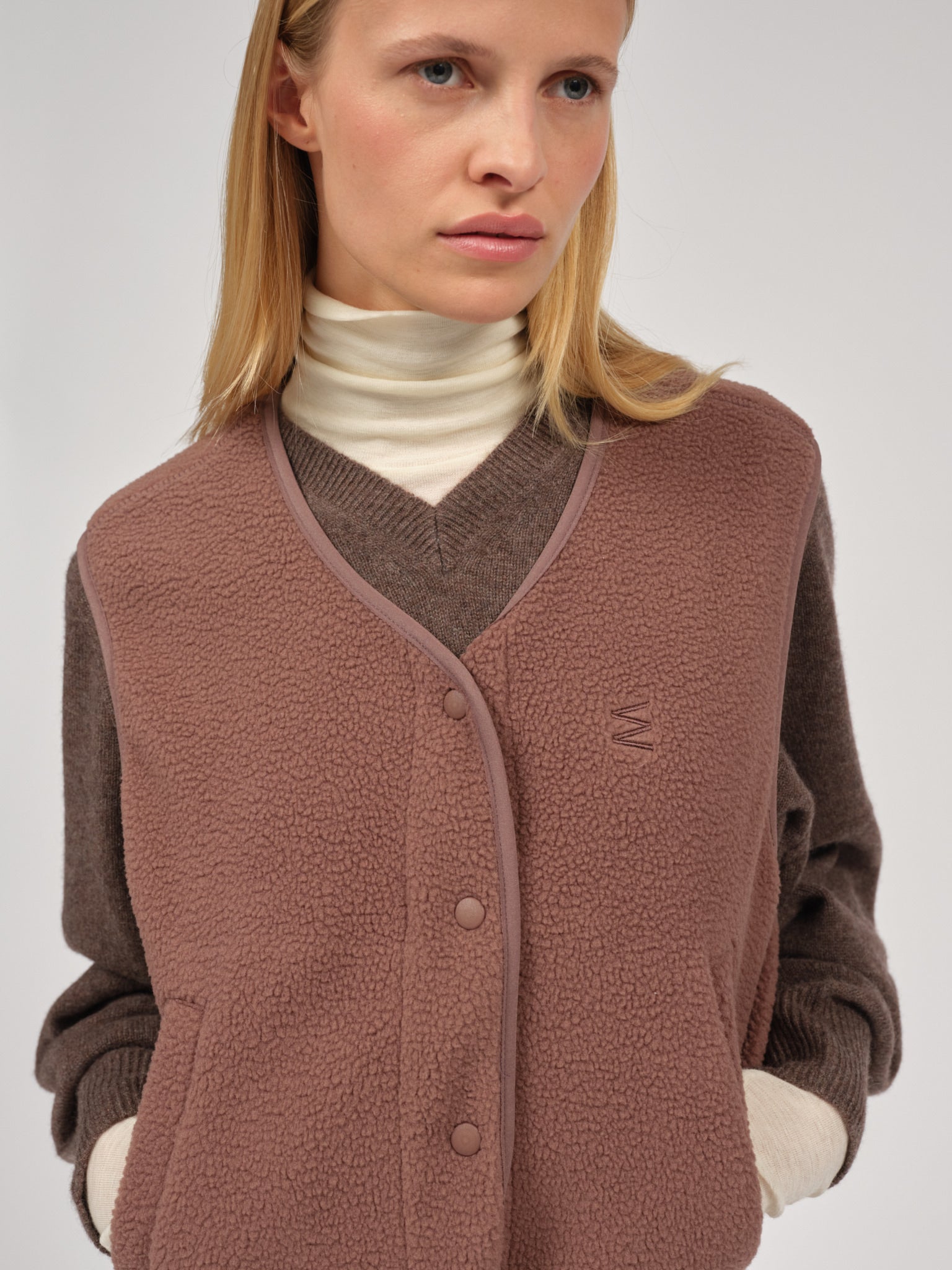 belva fleece vest french roast