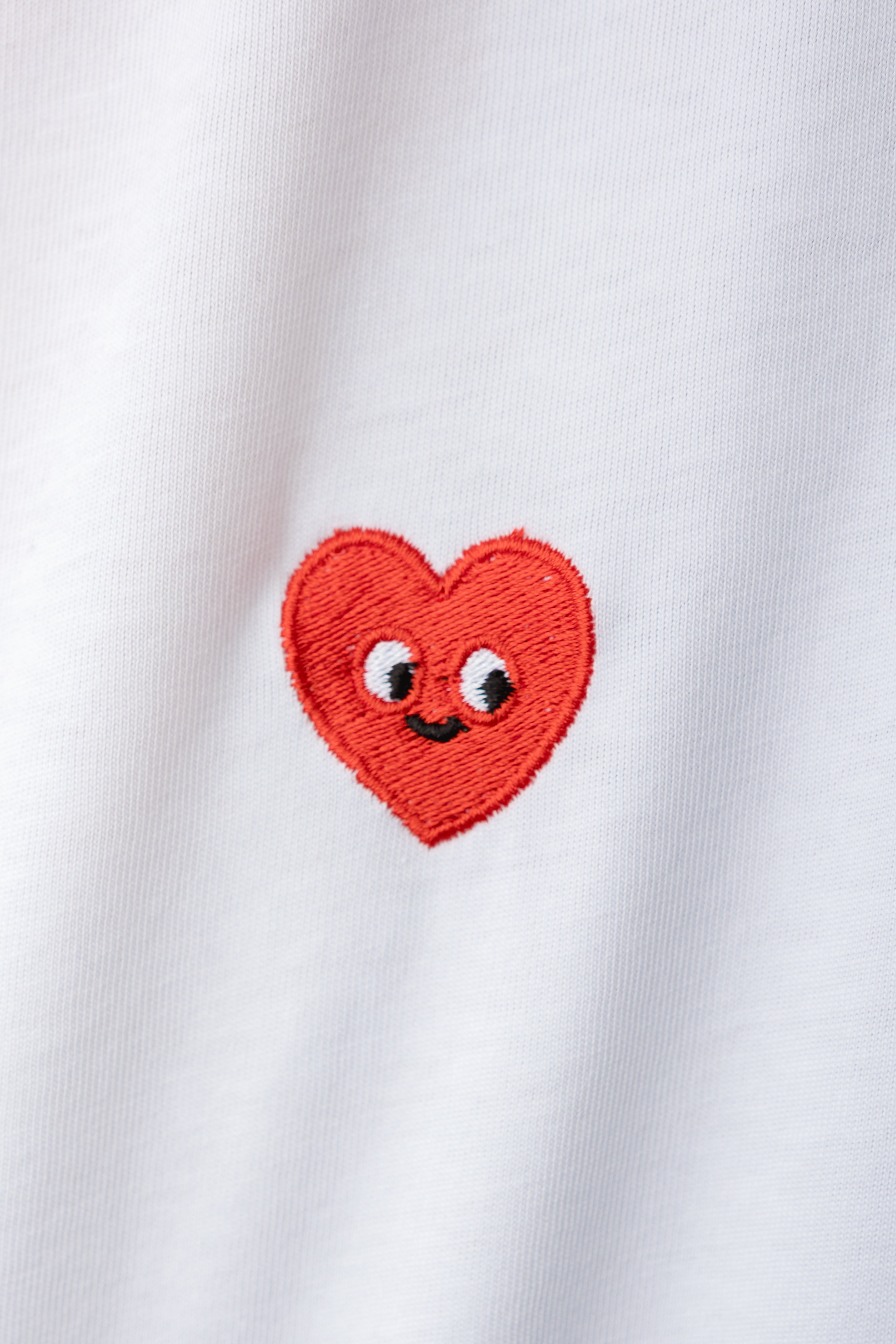 boxy organic crop tee bright white happy heart