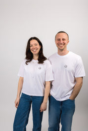 boxy organic crop tee bright white smiley