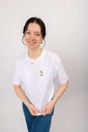 boxy organic crop tee bright white dino