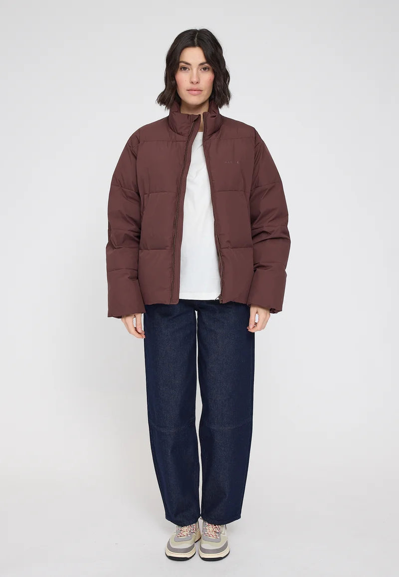 jacke loose fit puffer jacket deep mahogany