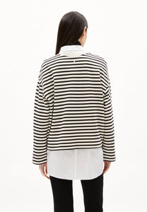 pullover frankaa maarlen stripe undyed-black