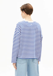 pullover frankaa maarlen stripe sweat undyed-dynamo blue