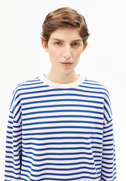 pullover frankaa maarlen stripe sweat undyed-dynamo blue