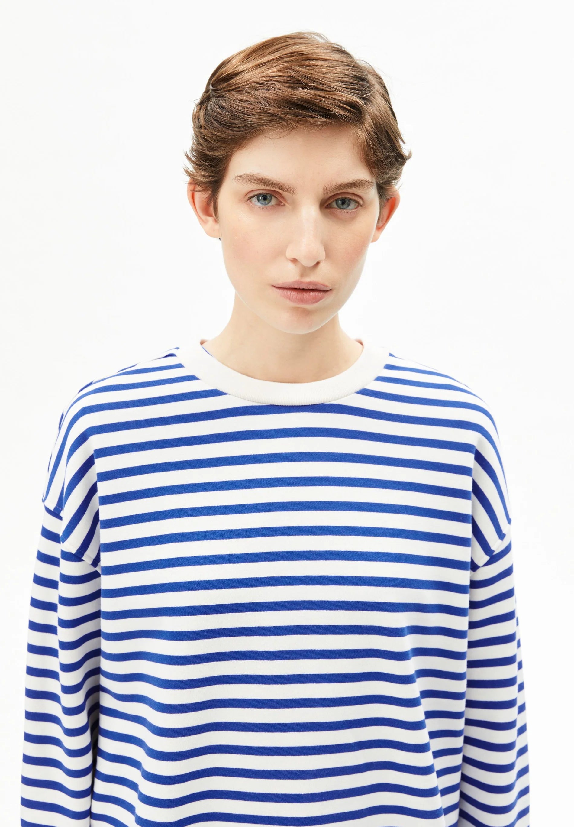pullover frankaa maarlen stripe sweat undyed-dynamo blue