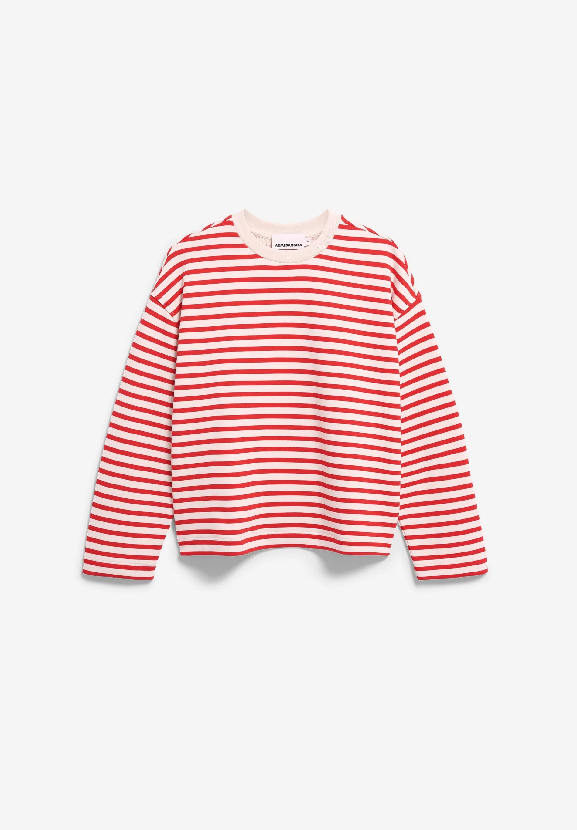 pullover frankaa maarlen stripe sweat undyed-mars red