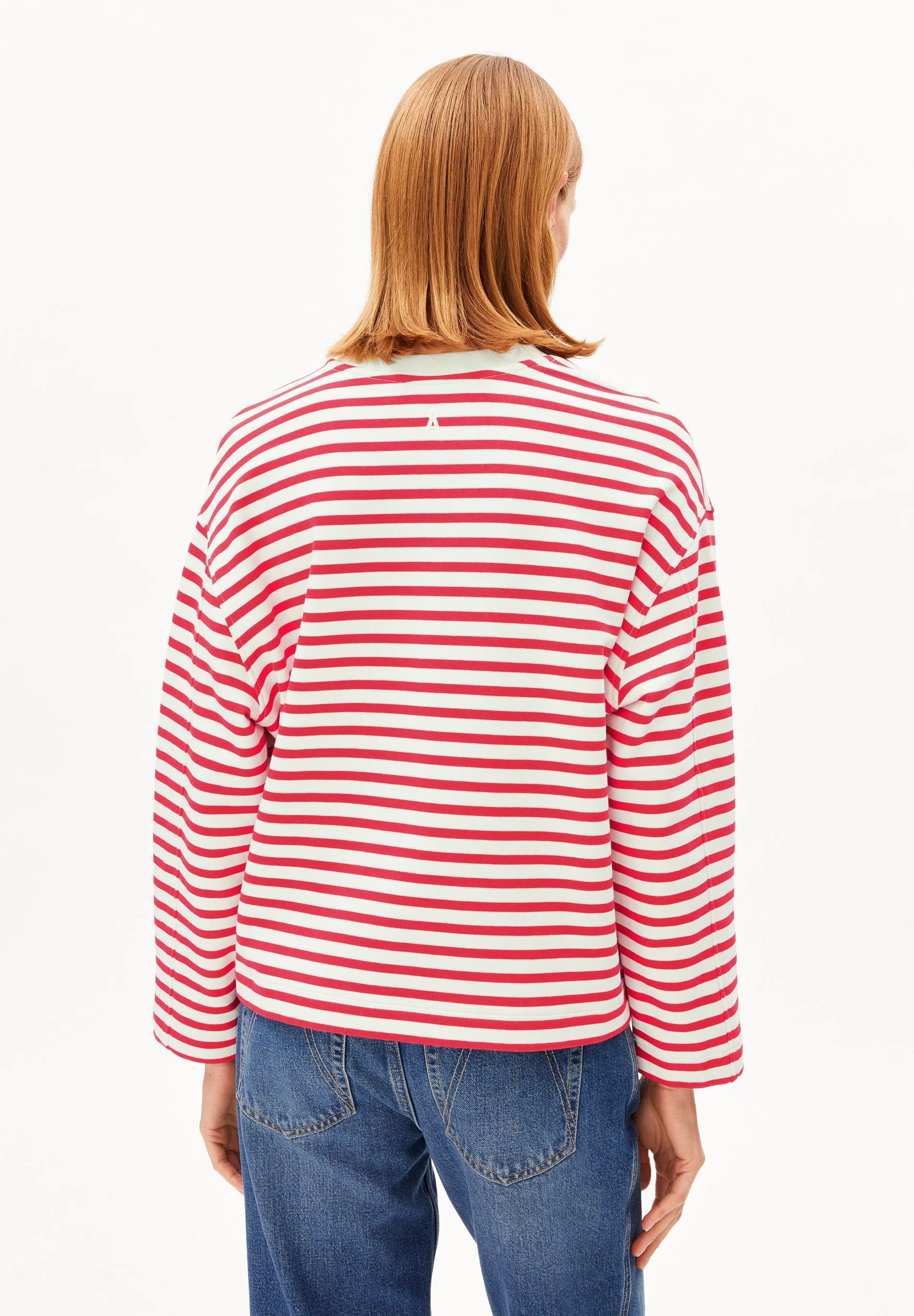 pullover frankaa maarlen stripe sweat undyed-mars red