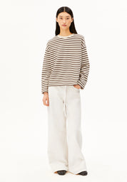 frankaa maarlen stripe sweat undyed-claystone