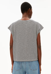 t-shirt oneliaa lovely stripes black-oatmilk