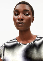 t-shirt oneliaa lovely stripes black-oatmilk