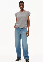 t-shirt oneliaa lovely stripes black-oatmilk