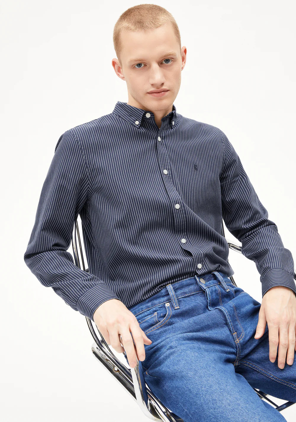 hemd quaasa stripes night sky - white