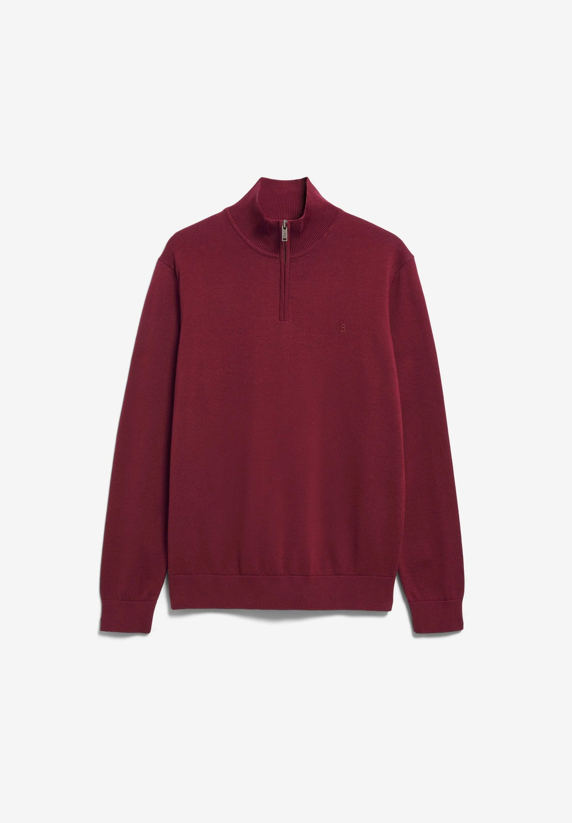 faabes half zip knit sweater velvet red